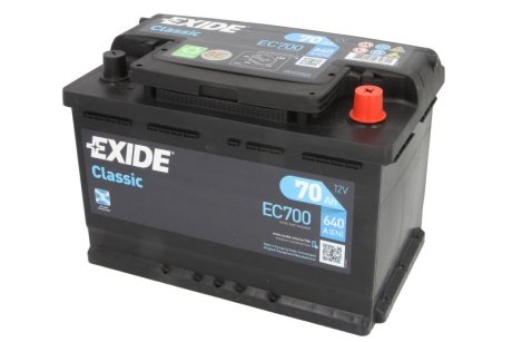 Стартерная аккумуляторная батарея EXIDE EC700 (фото 1)
