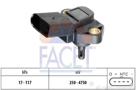 Датчик давления наддува VW Caddy II 1.4 (95-04) (10.3071) FACET 103071 (фото 1)