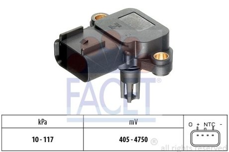 Датчик давления наддува Ford Focus 1.4 16v (98-04) (10.3077) FACET 103077 (фото 1)