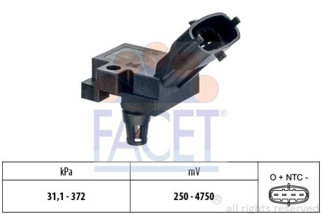 Датчик давления наддува Volvo S60 ii d3 (12-15) (10.3248) FACET 103248 (фото 1)