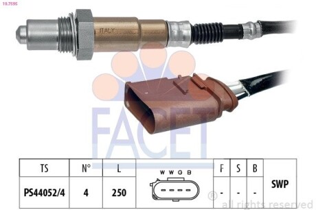 Датчик кислорода (лямбда-зонд) Skoda Fabia 1.2 (06-14) (10.7595) FACET 107595 (фото 1)