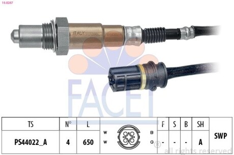 Датчик кислорода (лямбда-зонд) MB W203/W211 1.8 (00-) (10.8287) FACET 108287