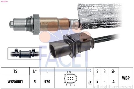 Датчик кислорода (лямбда-зонд) i40/CARENS IV/OCTAVIA/SUPERB 1.8/2.0/2.0D 04- (10.8410) FACET 108410