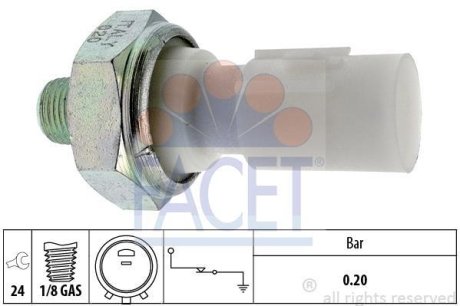 Датчик давления масла Hyundai i20 1.2 (12-15) (7.0182) FACET 70182 (фото 1)