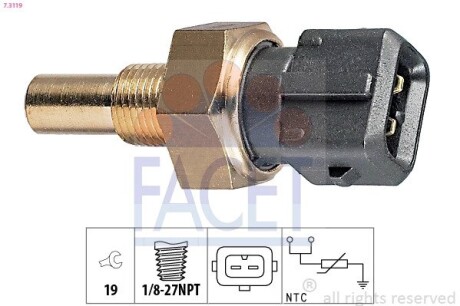 Температурный датчик охлаждающей жидкости FACET 7.3119