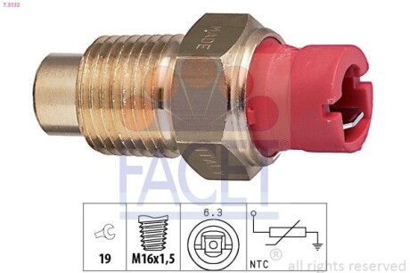 Температурный датчик охлаждающей жидкости FACET 73132