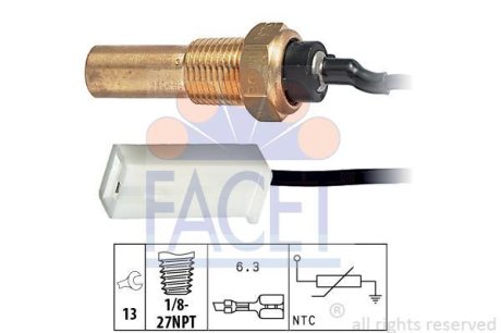 Температурный датчик охлаждающей жидкости FACET 73250 (фото 1)