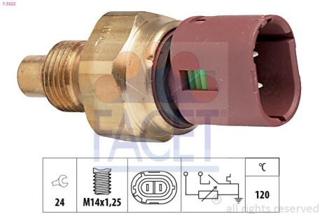 Температурный датчик охлаждающей жидкости FACET 7.3522