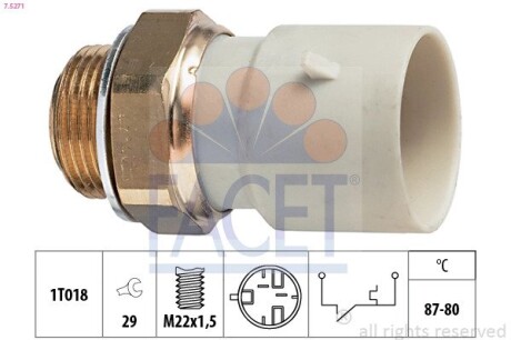 Термовыключатель, вентилятор радиатора FACET 75271