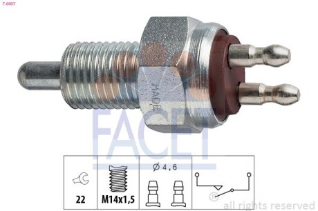 Датчик заднього ходу Ford Escort/Sierra/Orion/Transit 1.3i-2.5D 78-93 FACET 76007 (фото 1)