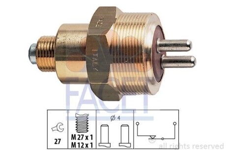 Выключатель, фара заднего хода FACET 7.6101