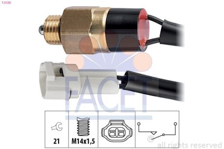 Выключатель, фара заднего хода FACET 76120