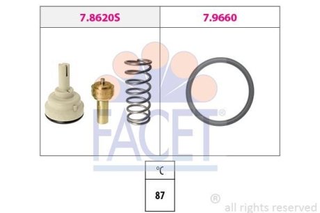 Термостат Audi A3 / Skoda Octavia / VW Golf/Passat/Touran 1.6 FSI 03-> (7.8620) FACET 78620 (фото 1)