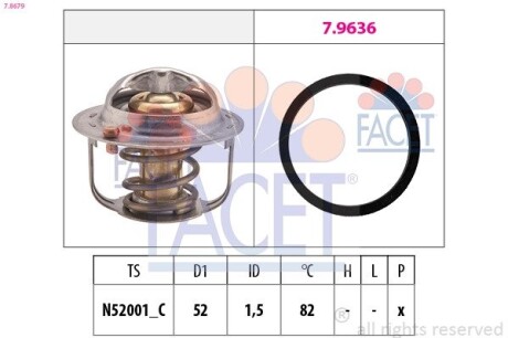 Термостат, охлаждающая жидкость FACET 7.8679