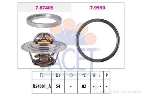 Термостат, охлаждающая жидкость FACET 7.8740 (фото 1)