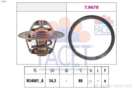 Термостат, охлаждающая жидкость FACET 78.787