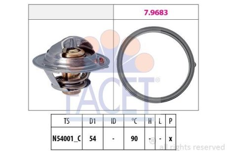 Термостат Hyundai Elantra 1.6 crdi (11-15) (7.8802) FACET 78802 (фото 1)