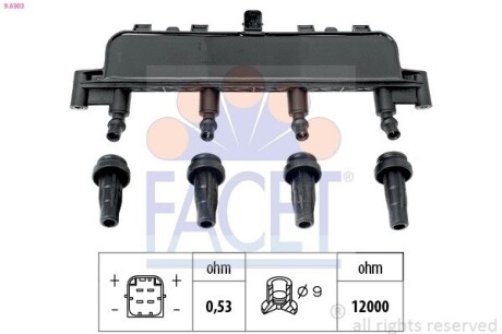 Комплект проводов зажигания FACET 9.6303