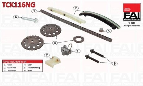 Комплект цели привода распредвала FAI AUTOPARTS TCK116NG (фото 1)