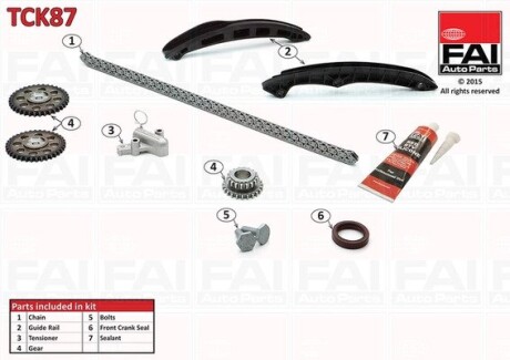 Комплект ланцюга ГРМ FAI AUTOPARTS TCK87