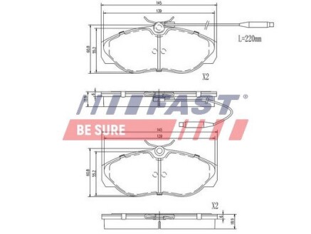 Колодки гальмівні дискові передні FIAT Ducato 94-02; PEUGEOT Boxer 94-02; CITROEN Jumper 02-06, Jumper 94-02 FAST FT29007