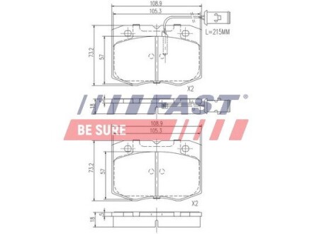 Колодки Гальмівні Iveco Daily 90 Перед 2-Датчики 45-49.12 895/96 FAST FT29079