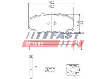 Колодки тормозные FAST FT29109