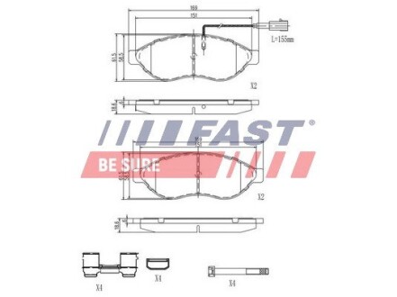 Колодки тормозные FAST FT29155