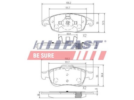 Гальмівні колодки дискові перед. Citroen C4 Picasso 1.8i 16V/1.6HDI 07- FAST FT29514