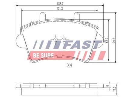 Колодки гальмівні дискові передні RENAULT Master II 97-10; NISSAN Interstar 01-10; OPEL Movano A 98-10 FAST FT29540