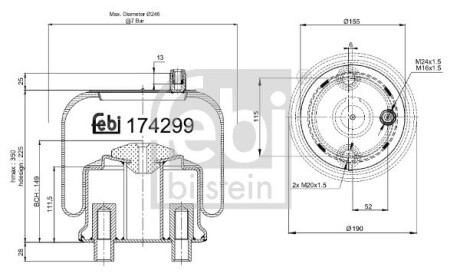 Подушка амортизуюча FEBI BILSTEIN 174299