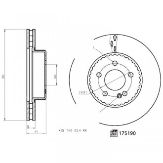 Диск гальмівний FEBI BILSTEIN 175190