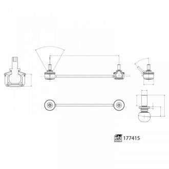 Кронштейн(тяга) стабілізатора з гайками FEBI BILSTEIN 177415