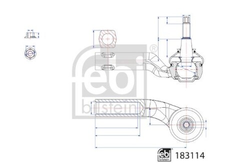 Наконечник тяги рульової з гайкою FEBI BILSTEIN 183114