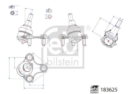 Кульова опора FEBI BILSTEIN 183625