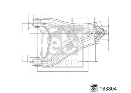 Важіль підвіски з сайлентблоками і кульовою опорою FEBI BILSTEIN 183804