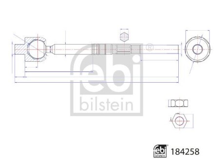 Тяга рульова з гайкою FEBI BILSTEIN 184258