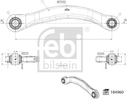 Важіль підвіски з сайлентблоками FEBI BILSTEIN 184960