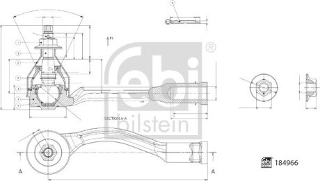 Наконечник тяги рульової з гайкою FEBI BILSTEIN 184966