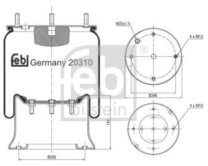 Кожух пневматической рессоры FEBI BILSTEIN 20310