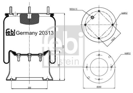 Кожух пневматической рессоры FEBI BILSTEIN 20313