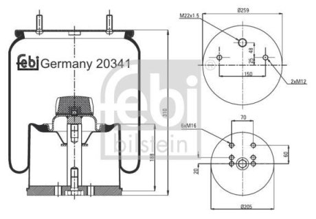 Подушка амортизуюча FEBI BILSTEIN 20341