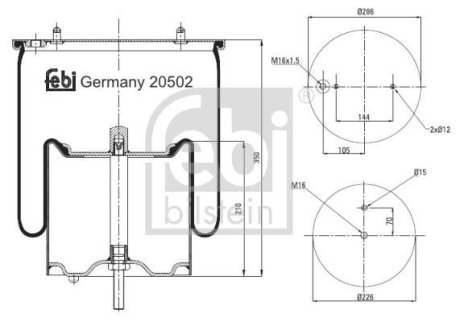 Кожух пневматической рессоры FEBI BILSTEIN 20502