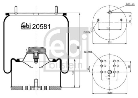 Кожух пневматической рессоры FEBI BILSTEIN 20581