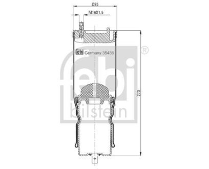 Пневмоподушка підвіски для кабіни FEBI BILSTEIN 35436