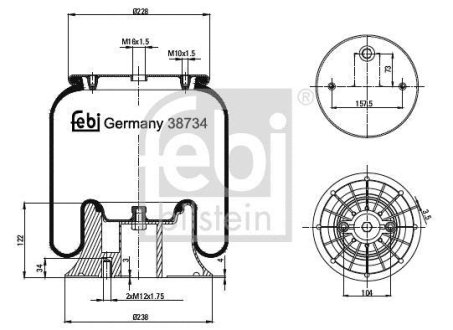 Подушка амортизуюча FEBI BILSTEIN 38734