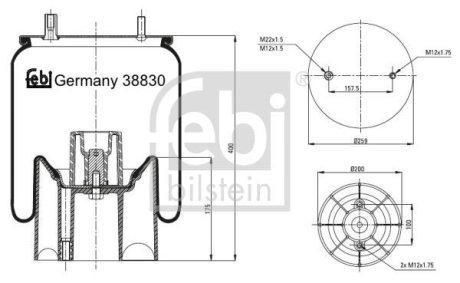 Кожух пневматической рессоры FEBI BILSTEIN 38830 (фото 1)