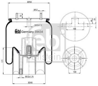 Подушка амортизуюча FEBI BILSTEIN 39434