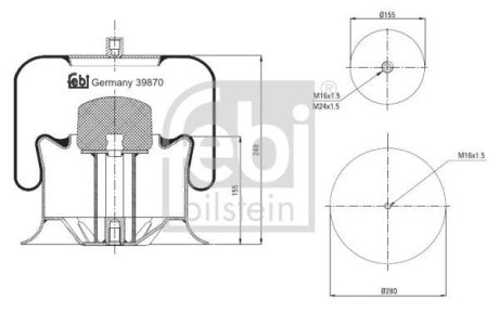 Пневмоподушка FEBI BILSTEIN 39870