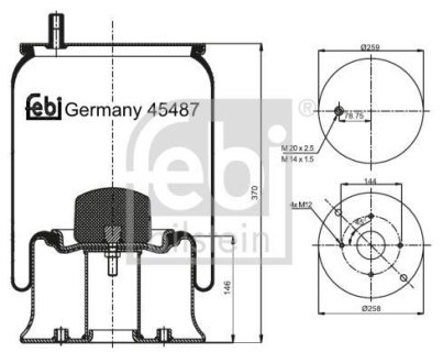 Кожух пневматической рессоры FEBI BILSTEIN 45487